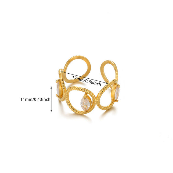 Wholesale Women's Stainless Steel Ring With Starfish And Butterfly Patterns Electroplated