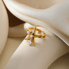 Wholesale Women's Stainless Steel Ring With Starfish And Butterfly Patterns Electroplated