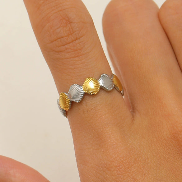 Wholesale Women's Stainless Steel Ring With Starfish Leaf Animal And Zodiac Patterns Electroplated