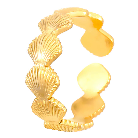 Wholesale Women's Stainless Steel Ring With Starfish Leaf Animal And Zodiac Patterns Electroplated