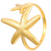 Wholesale Women's Stainless Steel Ring With Starfish Leaf Animal And Zodiac Patterns Electroplated