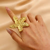 Wholesale Women's Stainless Steel Ring With Starfish Leaf Animal And Zodiac Patterns Electroplated