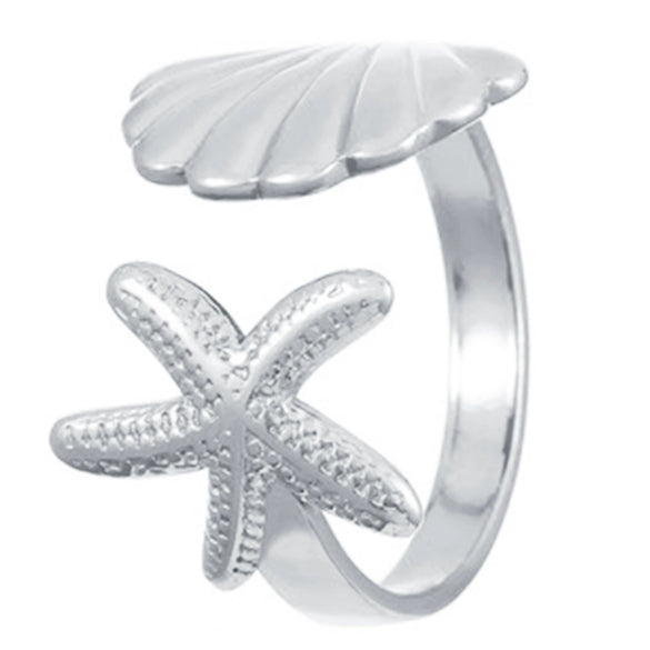 Wholesale Women's Stainless Steel Ring With Starfish Leaf Animal And Zodiac Patterns Electroplated