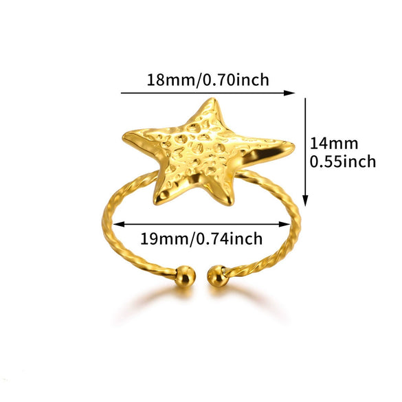 Wholesale Women's Stainless Steel Ring With Sunflower Bow And Star Design And Electroplating Treatment