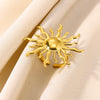 Wholesale Women's Stainless Steel Ring With Sunflower Bow And Star Design And Electroplating Treatment