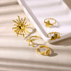 Wholesale Women's Stainless Steel Ring With Sunflower Bow And Star Design And Electroplating Treatment