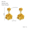 Wholesale Women's 316L Stainless Steel Rose Flower Pendant Earrings With Electroplating