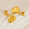 Wholesale Women's 316L Stainless Steel Rose Flower Pendant Earrings With Electroplating