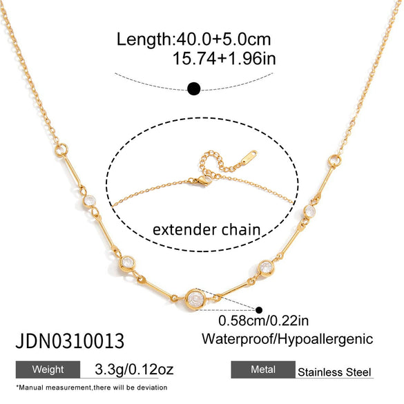 Wholesale Women's Stainless Steel Round Beads Necklace With Electroplating Design Classic Fashion