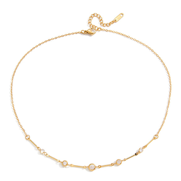 Wholesale Women's Stainless Steel Round Beads Necklace With Electroplating Design Classic Fashion