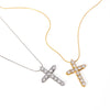 Wholesale Women's Stainless Steel Round Geometric Cross Pendant Necklace With Electroplating