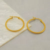 Wholesale Women's Stainless Steel Round Geometric Retro Fashion Earrings With Electroplating