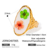 Wholesale Women's Stainless Steel Round Geometric Style Dried Flower Ring With Electroplating Fashion Fresh