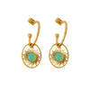 Wholesale Women's Stainless Steel Round Hollow Zircon Geometric Sunflower Pvd Furnace Vacuum Real Gold Plated Earrings