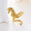 Wholesale Women's Stainless Steel Seahorse Ring With Electroplating And Fashionable Design