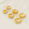 Wholesale Women's 316L Stainless Steel Semioval Geometric Style Electroplated Earrings