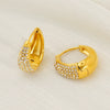 Wholesale Women's 316L Stainless Steel Semioval Geometric Style Electroplated Earrings