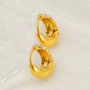 Wholesale Women's 316L Stainless Steel Semioval Geometric Style Electroplated Earrings