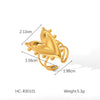 Wholesale Women's Stainless Steel Shell Open Ring With Geometric Style And Electroplating
