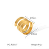 Wholesale Women's Stainless Steel Shell Open Ring With Geometric Style And Electroplating
