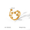 Wholesale Women's Stainless Steel Shell Open Ring With Geometric Style And Electroplating