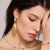 Wholesale Women's 316L Stainless Steel Shell Pendant Earrings Geometric Striped Vintage Electroplated