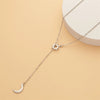 Wholesale Women's Stainless Steel Simple Clavicle Chain With Sun Moon Design And Geometric Pattern Ochain Long Necklace