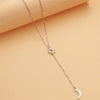 Wholesale Women's Stainless Steel Simple Clavicle Chain With Sun Moon Design And Geometric Pattern Ochain Long Necklace