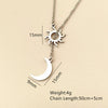 Wholesale Women's Stainless Steel Simple Clavicle Chain With Sun Moon Design And Geometric Pattern Ochain Long Necklace