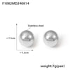 Wholesale Women's 316L Stainless Steel Simple Cold Style Semiround Hollow Geometric Electroplated Ball Earrings