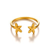 Wholesale Women's Stainless Steel Simple Flower Ring 18K Gold Plated With Electroplating