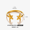 Wholesale Women's Stainless Steel Simple Flower Ring 18K Gold Plated With Electroplating
