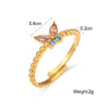 Wholesale Women's Stainless Steel Simple Geometric Butterfly Adjustable Ring Jewelry With Electroplating