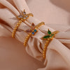 Wholesale Women's Stainless Steel Simple Geometric Butterfly Adjustable Ring Jewelry With Electroplating