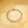 Wholesale Women's Stainless Steel Simple Geometric Square And Oval Chain Handmade Bracelet