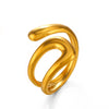 Wholesale Women's Stainless Steel Simple Hollow Geometric Opening Adjustable Hip Hop Ring With Electroplating