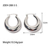 Wholesale Women's Stainless Steel Smooth Hollow Hoop Earrings With Geometric Design And Electroplating