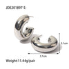 Wholesale Women's Stainless Steel Smooth Hollow Hoop Earrings With Geometric Design And Electroplating
