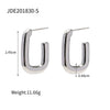 Wholesale Women's Stainless Steel Smooth Hollow Hoop Earrings With Geometric Design And Electroplating