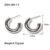 Wholesale Women's Stainless Steel Smooth Hollow Hoop Earrings With Geometric Design And Electroplating
