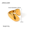 Wholesale Women's Stainless Steel Smooth Ring With Geometric Pattern In French Retro Style And Electroplating Treatment
