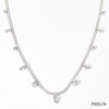 Wholesale Women's Stainless Steel Snake Bone Chain Jewelry Set With Colored Zircon Love Water Drops Bell Pattern Electroplated Tassel Necklace And Anklet