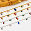 Wholesale Women's Stainless Steel Snake Bone Chain Jewelry Set With Colored Zircon Love Water Drops Bell Pattern Electroplated Tassel Necklace And Anklet
