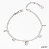 Wholesale Women's Stainless Steel Snake Bone Chain Jewelry Set With Colored Zircon Love Water Drops Bell Pattern Electroplated Tassel Necklace And Anklet