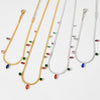 Wholesale Women's Stainless Steel Snake Bone Chain Jewelry Set With Colored Zircon Love Water Drops Bell Pattern Electroplated Tassel Necklace And Anklet