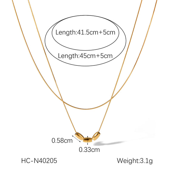Wholesale Women's Stainless Steel Snake Bone Chain Necklace With Geometric Pattern And Electroplating Treatment