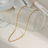 Wholesale Women's Stainless Steel Snake Chain Clavicle Chain With Curved Bend Design And Pvd Furnace Vacuum Real Gold Plating