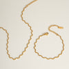 Wholesale Women's Stainless Steel Snake Chain Clavicle Chain With Curved Bend Design And Pvd Furnace Vacuum Real Gold Plating