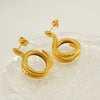 Wholesale Women's 316L Stainless Steel Snake Earrings With Geometric Pattern And 18K Gold Plated Electroplating