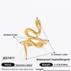 Wholesale Women's Stainless Steel Snakeshaped Animal Zodiac Ring With 18K Colorpreserving Electroplating